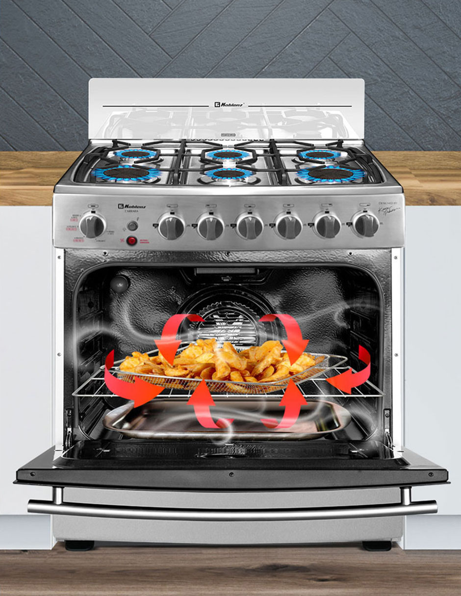 Estufa de piso a gas natural/lp 76 cm EK-1131 CARRARA FRYER de 6 quemadores 2