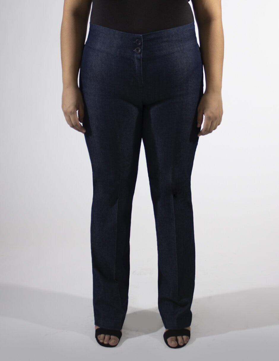 Jeans straight Oh Pomp corte cintura alta para mujer
