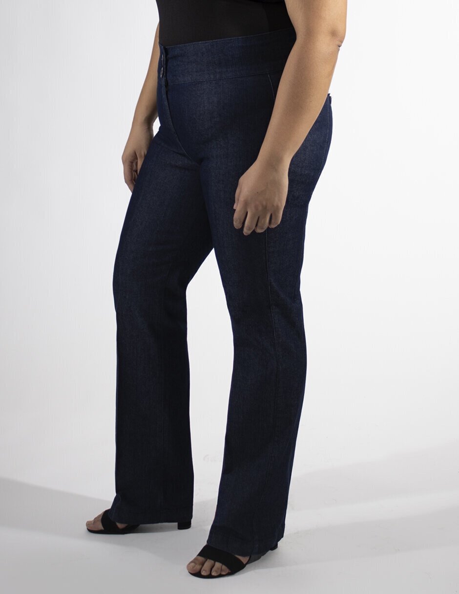 Jeans straight Oh Pomp corte cintura alta para mujer