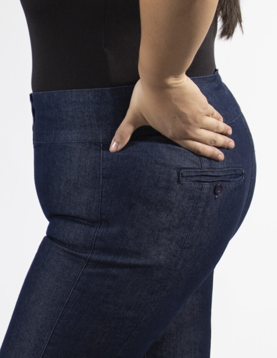 Jeans straight Oh Pomp corte cintura alta para mujer