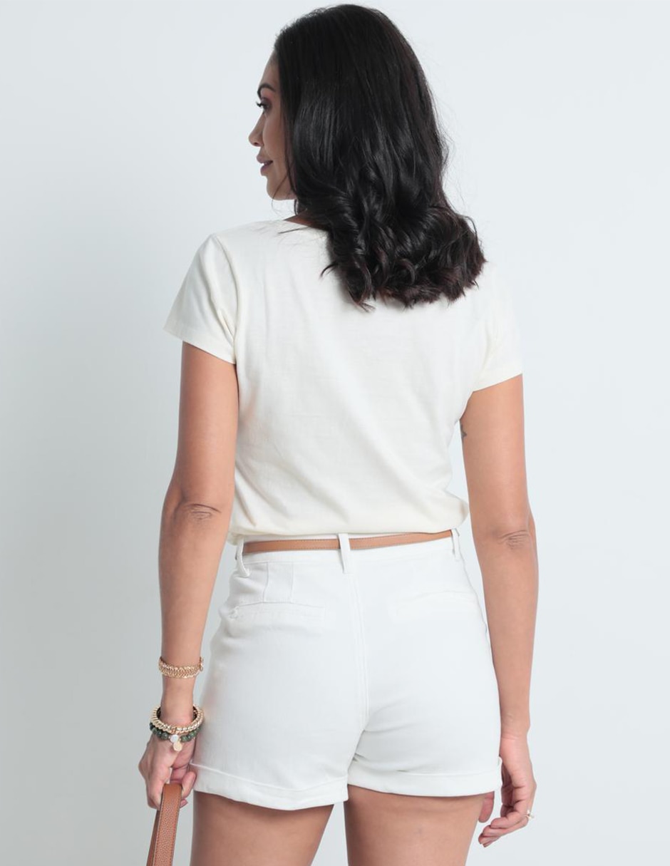 Playera manga corta cuello redondo mujer 5