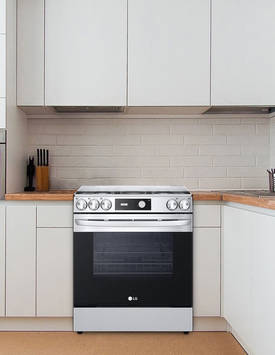 Estufa de piso a gas lp Lg 75.88 cm LRGL5841S de 5 quemadores