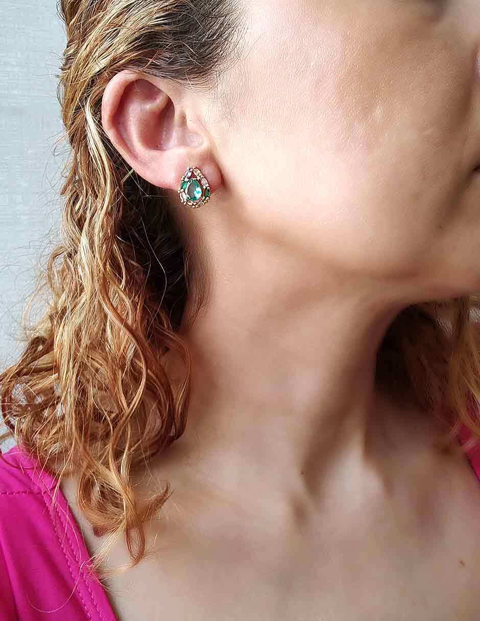 Broqueles de gota con acabado brillante