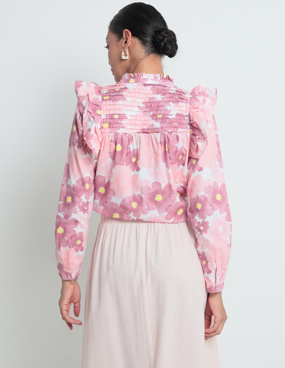 Blusa camisera Kur.Kuma manga larga para mujer 5