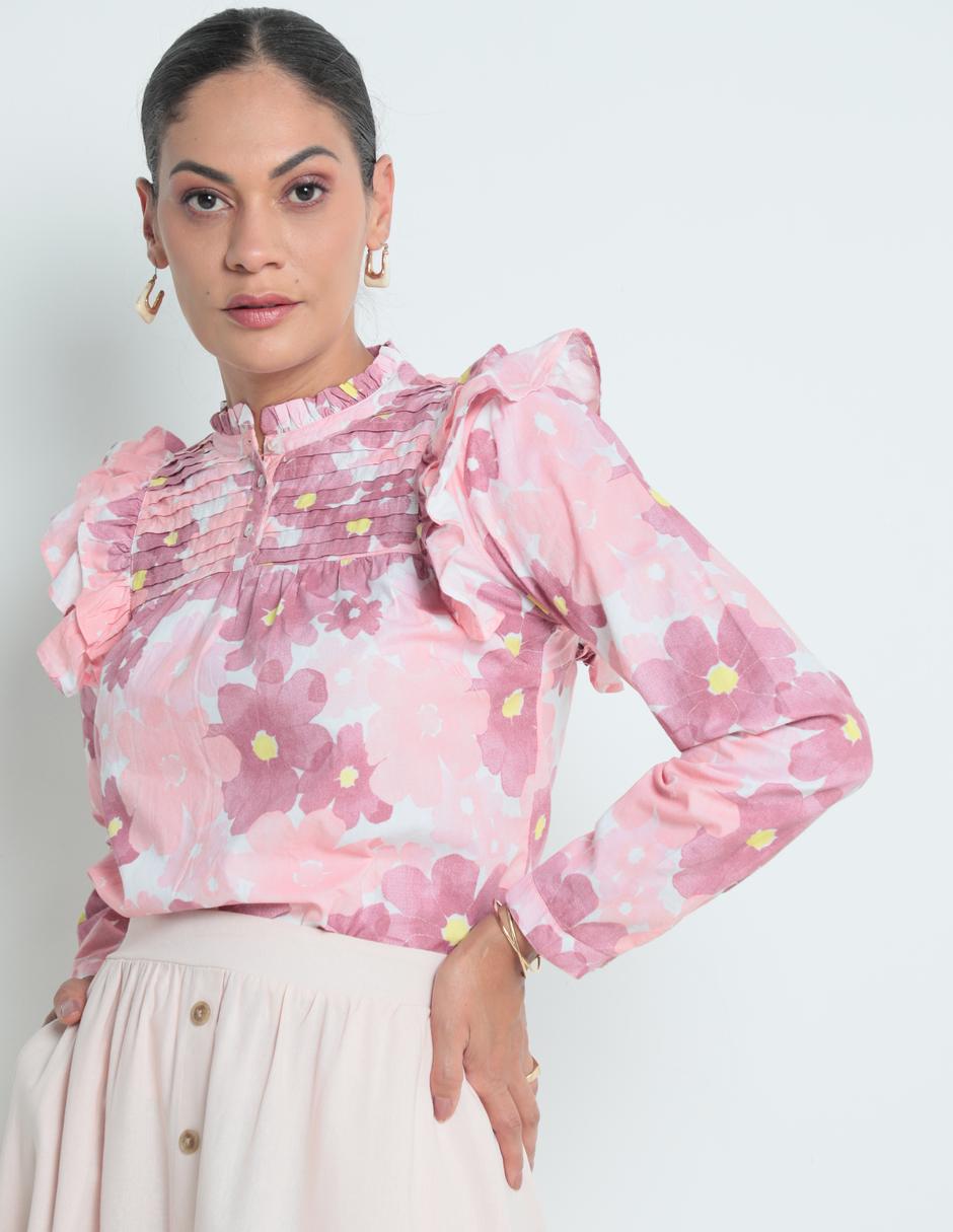 Blusa camisera Kur.Kuma manga larga para mujer 3