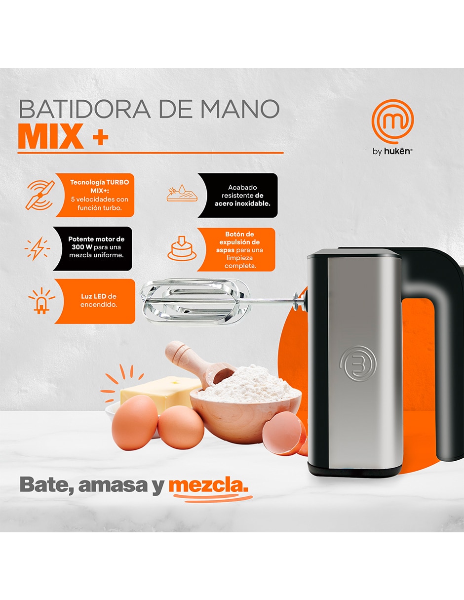 Batidora Master Chef 5 velocidades + 1 turbo Mkhm300Ss Waffleras