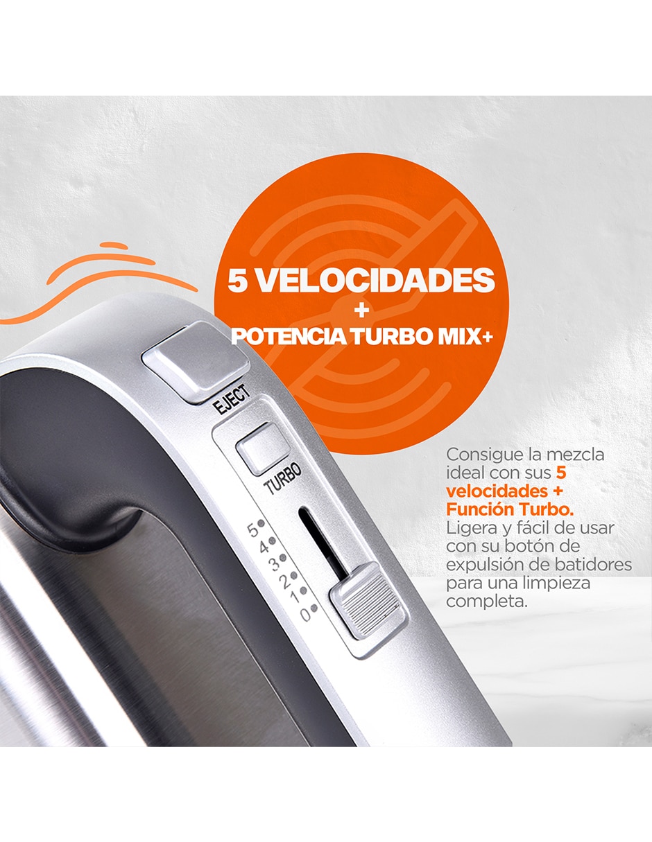 Batidora Master Chef 5 velocidades + 1 turbo Mkhm300Ss Waffleras