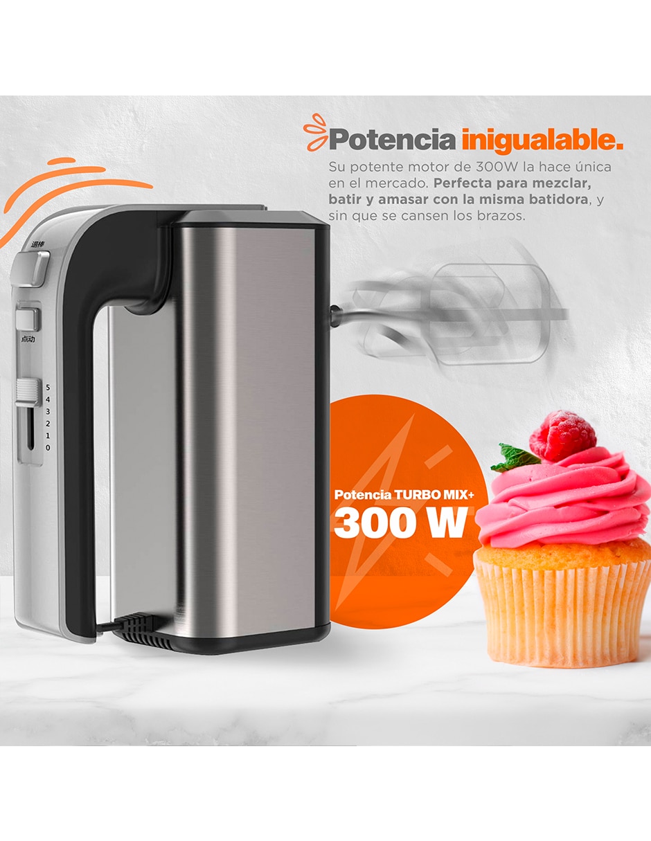 Batidora 5 velocidades + 1 turbo Mkhm300Ss Waffleras Batidora 5 velocidades + 1 turbo Mkhm300Ss Waffleras