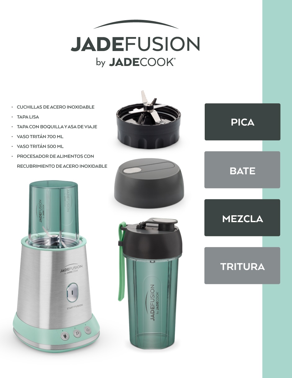 Procesador de alimentos Jade Cook cuchillas de acero inoxidable