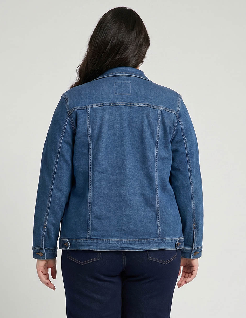 Chamarra weekend plus de mezclilla para mujer