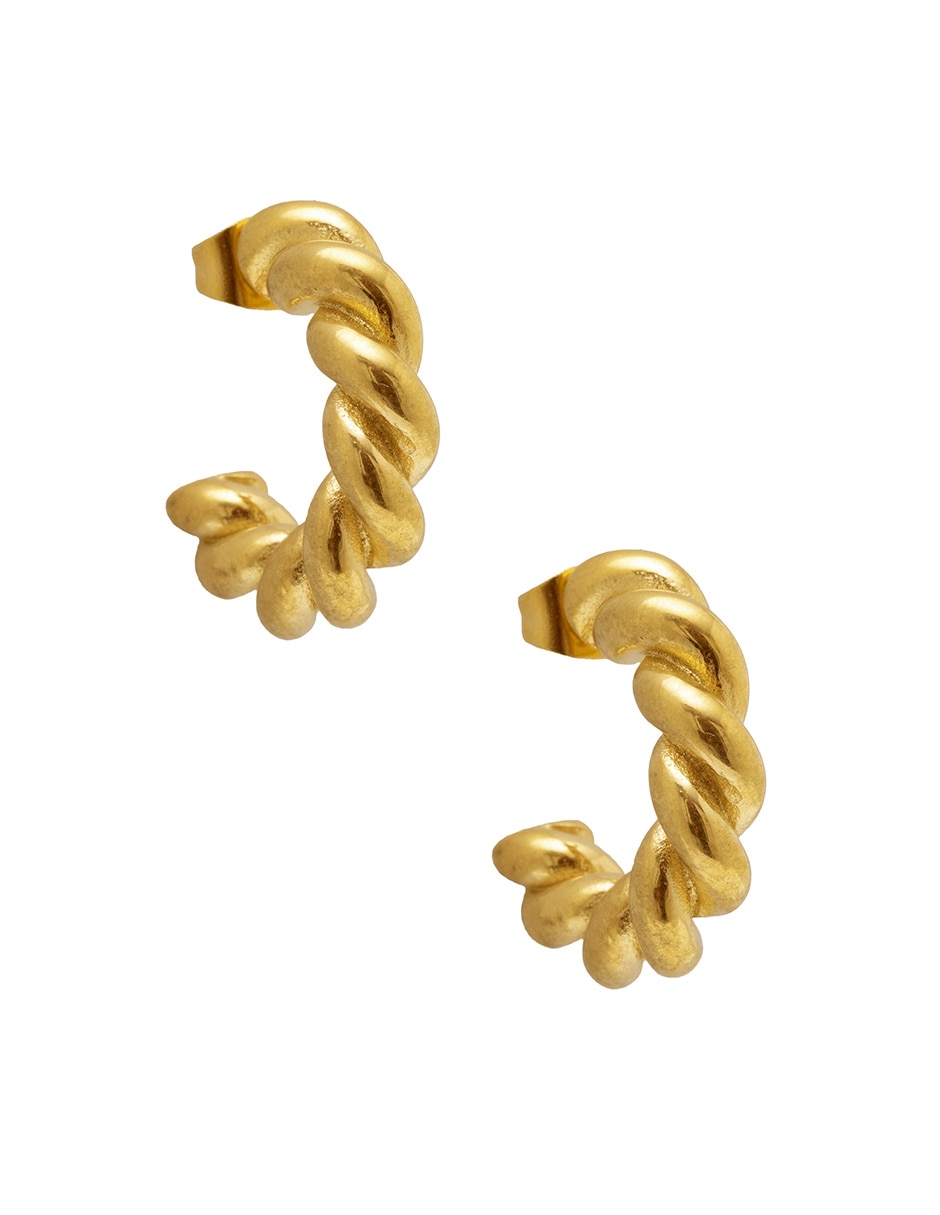 Arracadas con acabado baño de oro 18 K Arracadas con acabado baño de oro 18 K