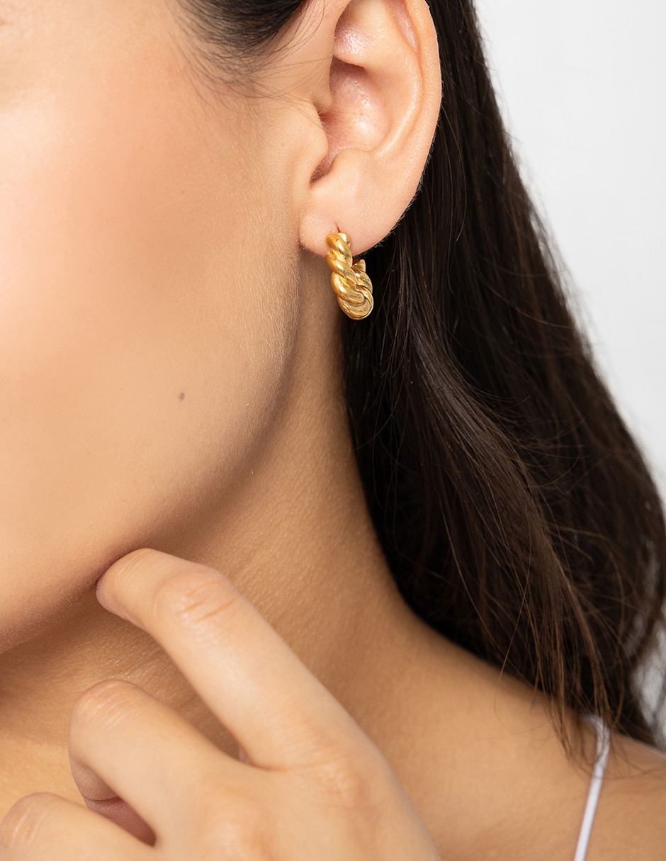 Arracadas con acabado baño de oro 18 K 4