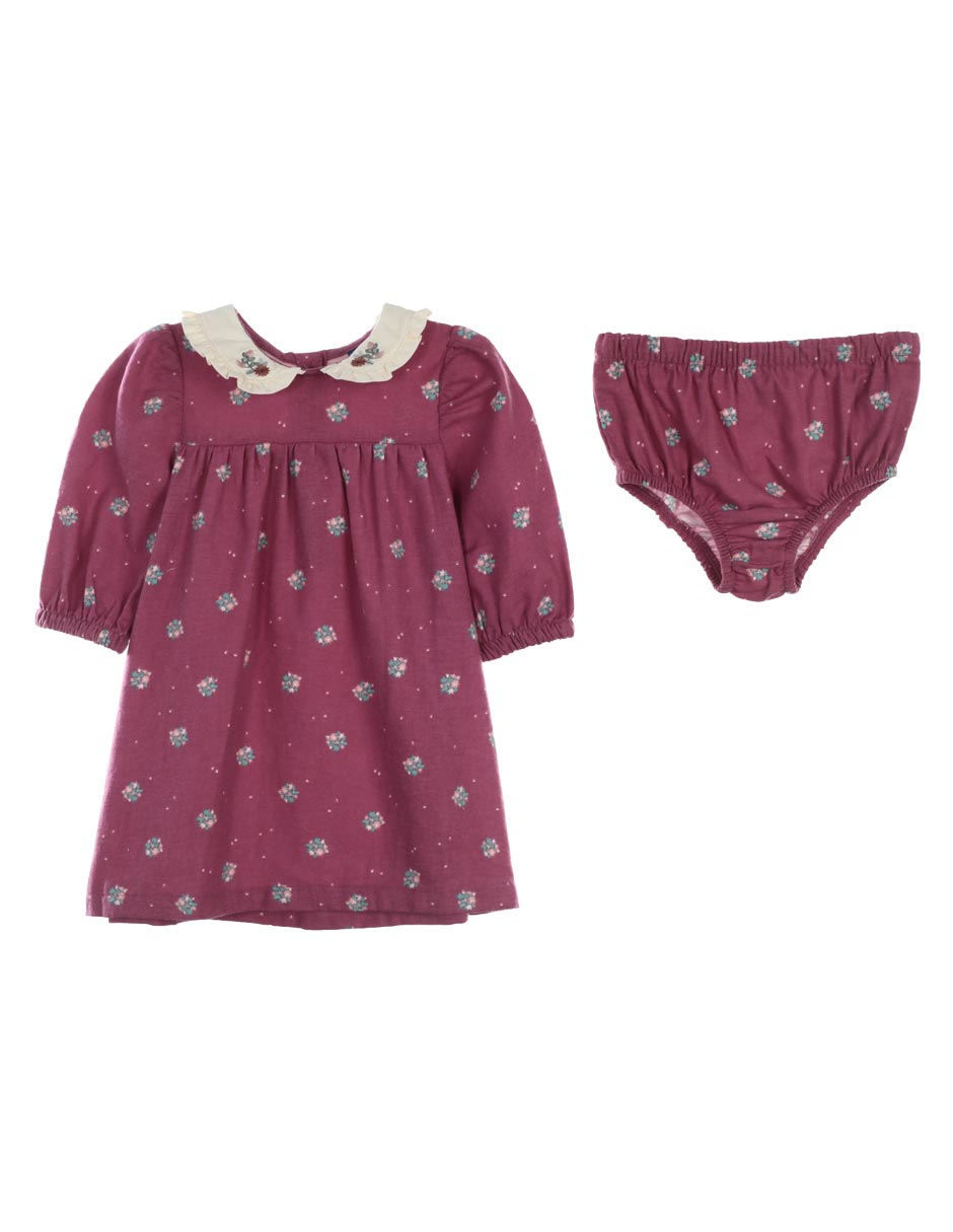 Vestido con calzón manga globo para bebé niña 1