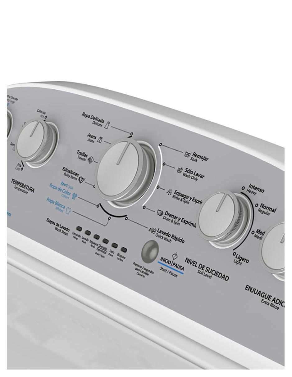 Lavadora Whirlpool 19 kg semiautomática carga superior 7MWTW1904LM