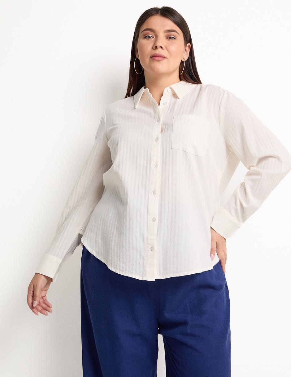 Blusa camisera manga larga para mujer 1