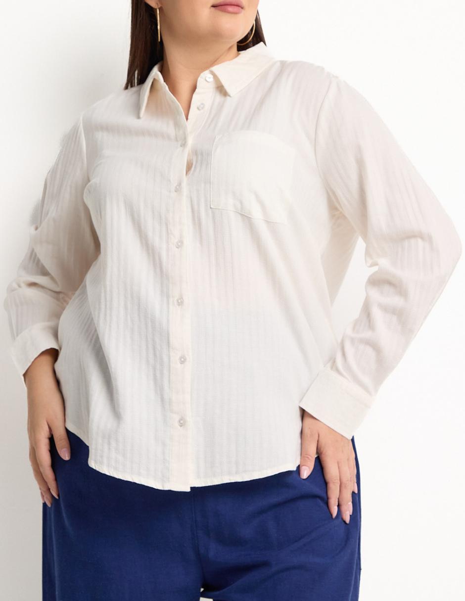 Blusa camisera manga larga para mujer 4