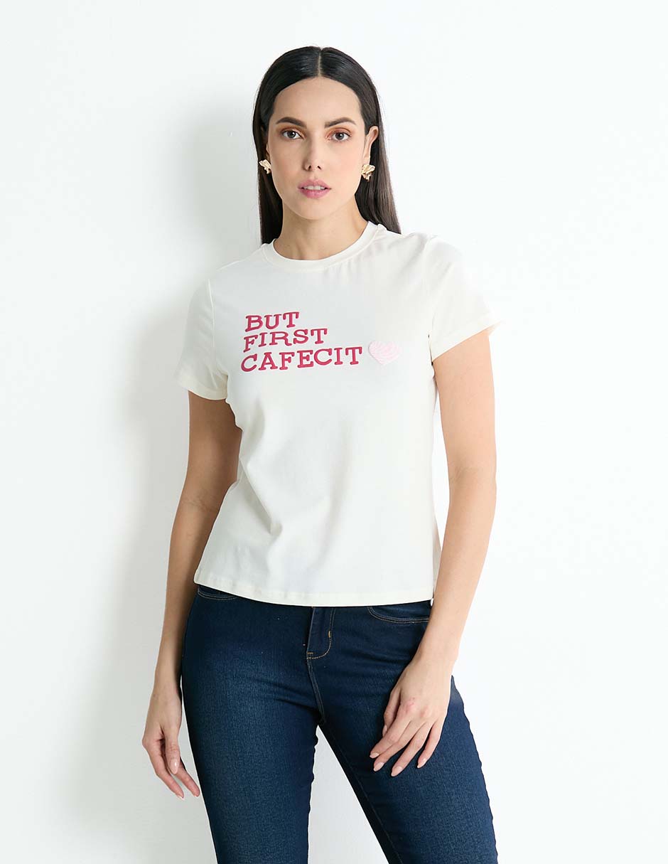 Playera manga corta cuello redondo mujer Playera manga corta cuello redondo mujer