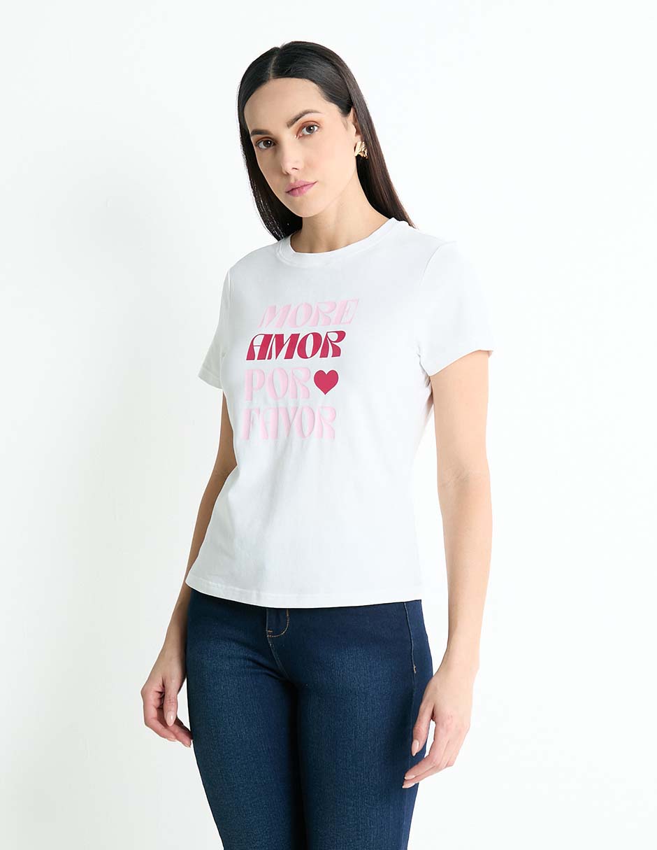 Playera manga corta cuello redondo mujer Playera manga corta cuello redondo mujer