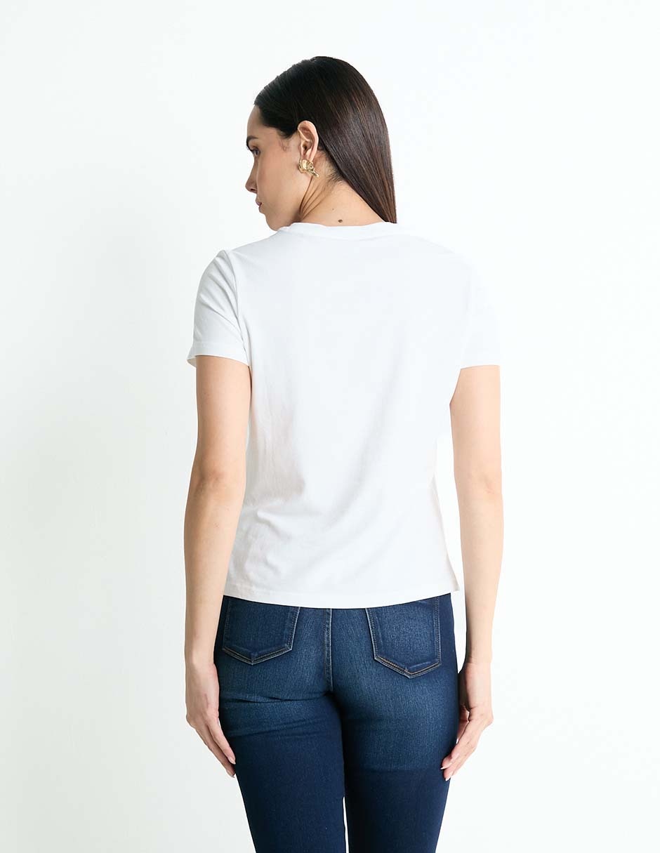 Playera manga corta cuello redondo mujer 4