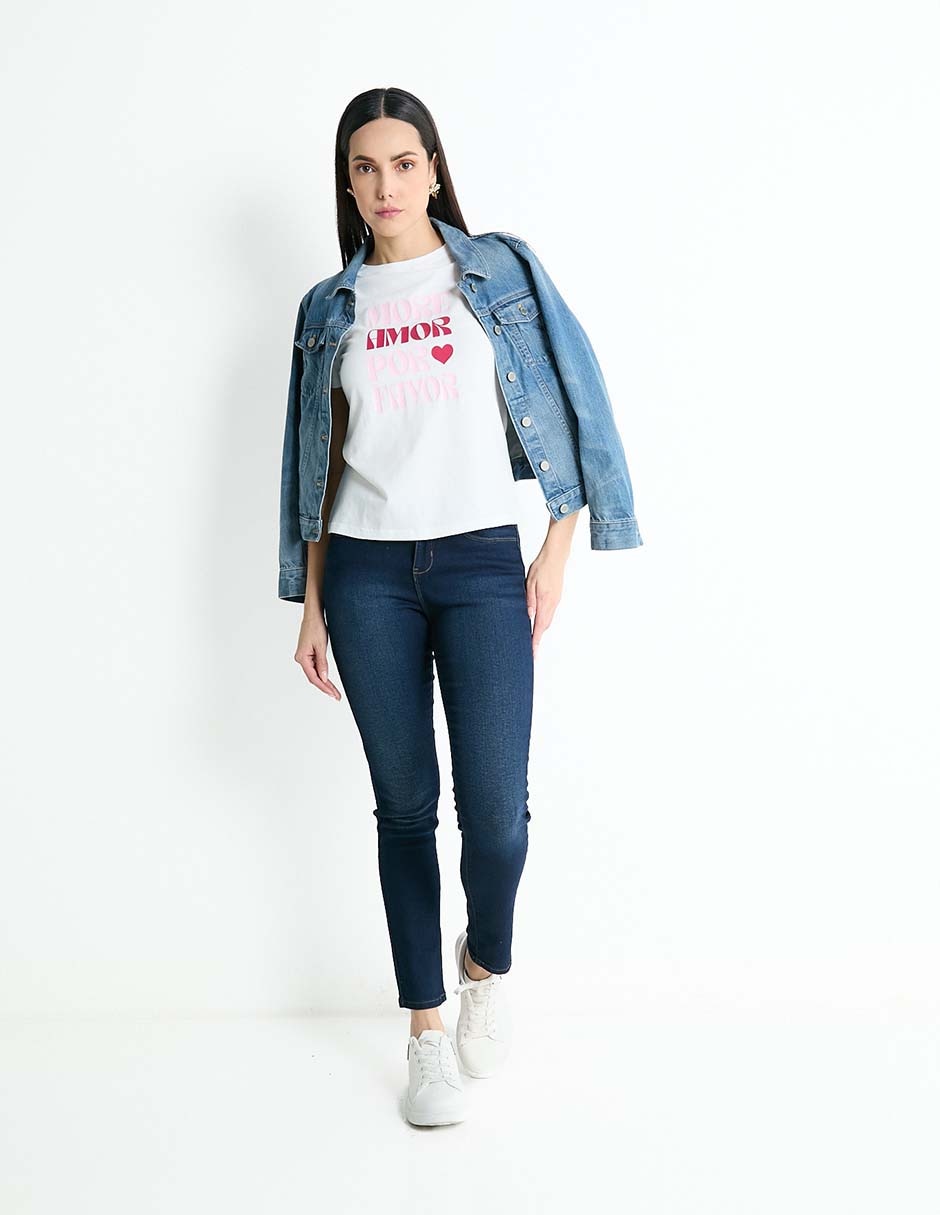 Playera manga corta cuello redondo mujer 3