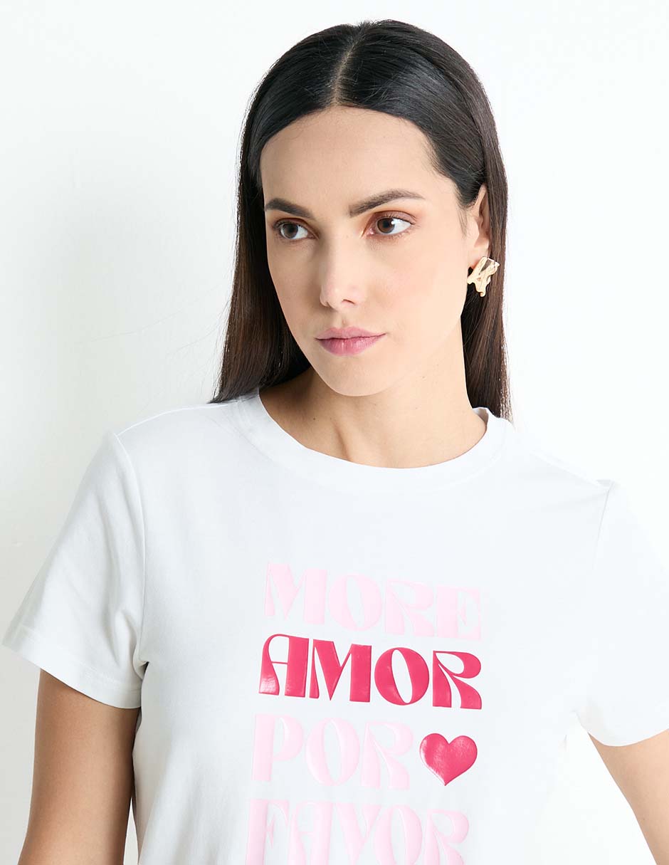 Playera manga corta cuello redondo mujer 2