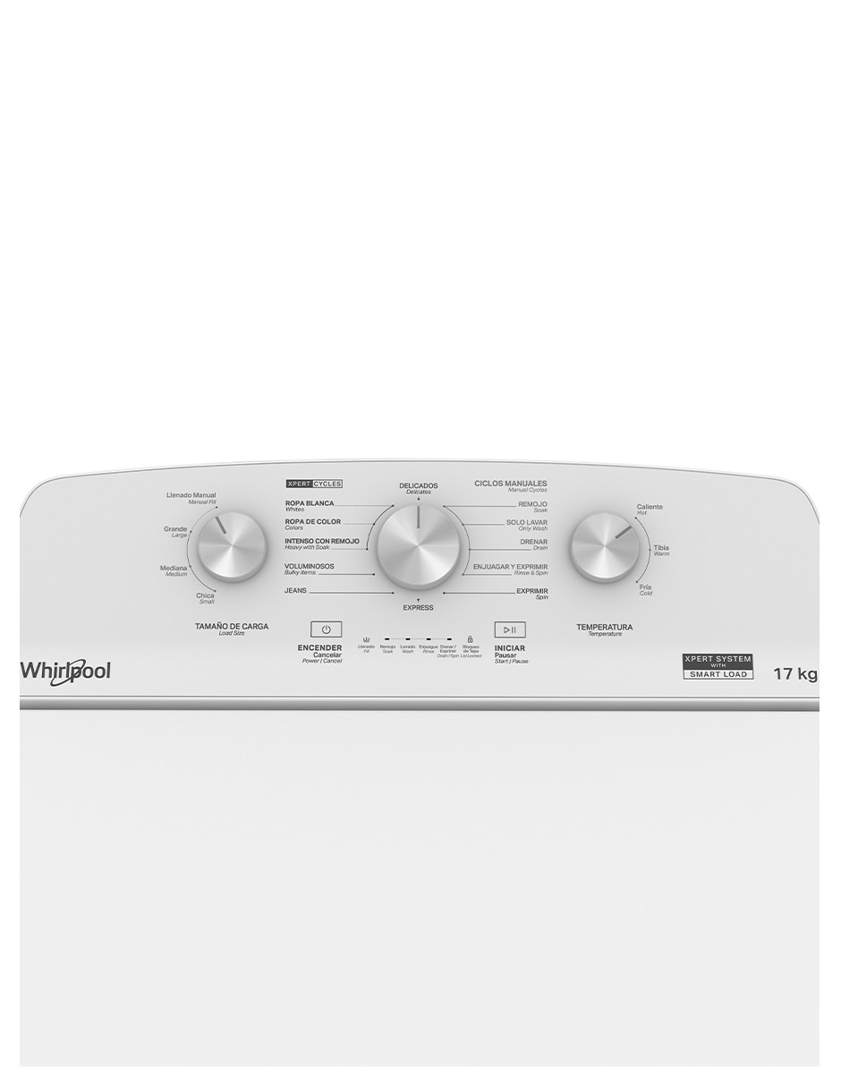 Lavadora Whirlpool 17 kg semiautomática carga superior 8MWTW1713MJQ