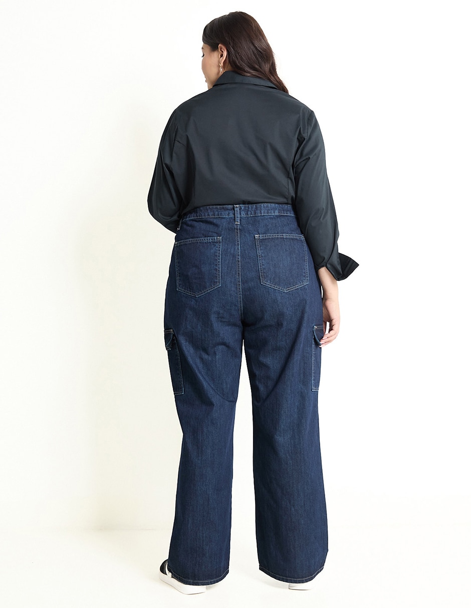 Jeans relaxed straight para mujer 4