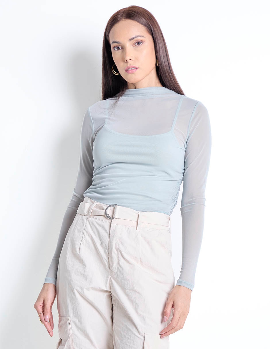 Blusa manga larga para mujer