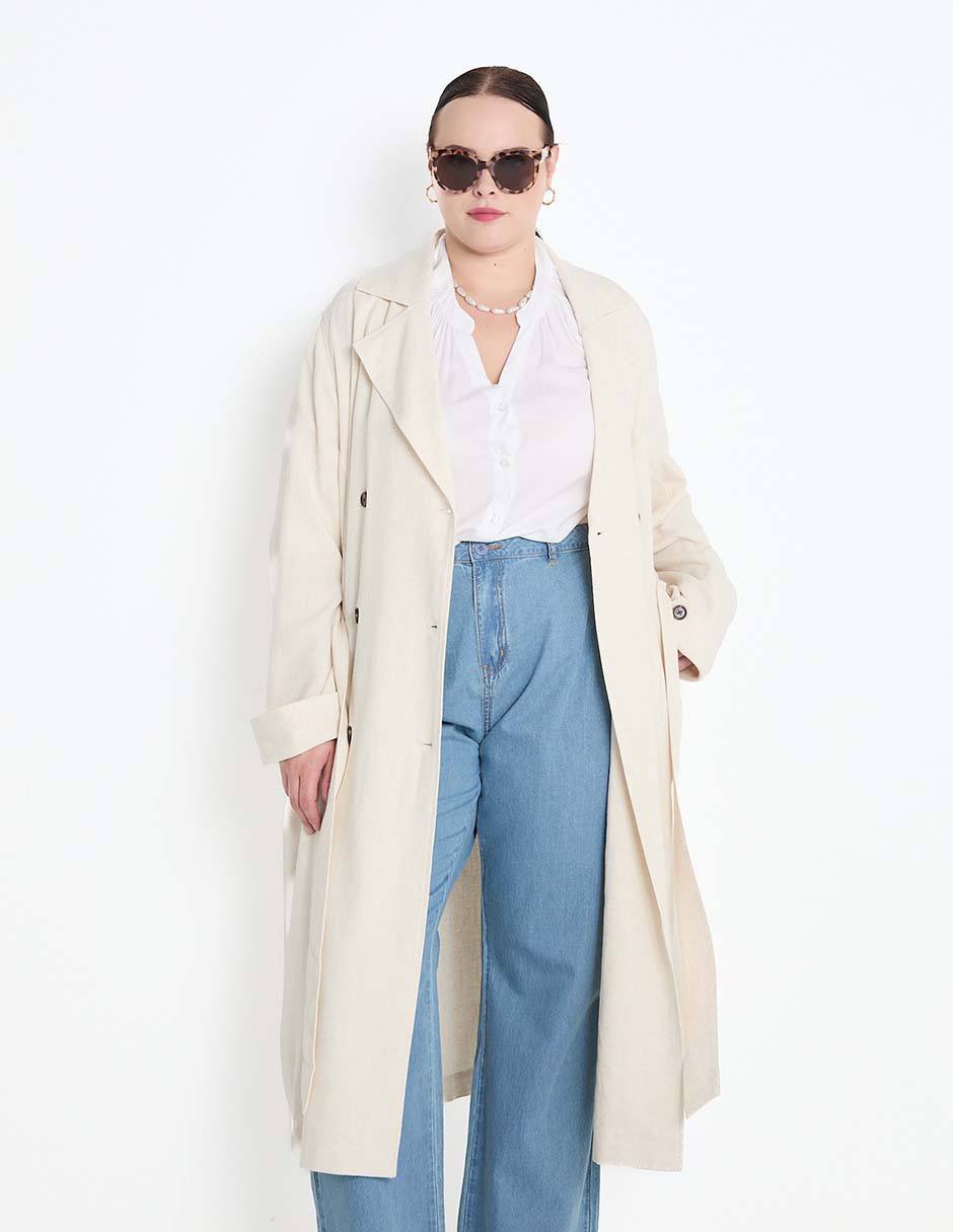 Gabardina con bolsillos para mujer