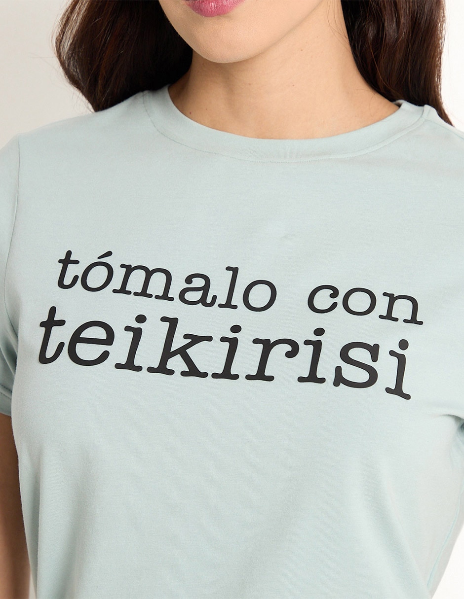 Playera manga corta cuello redondo mujer 3