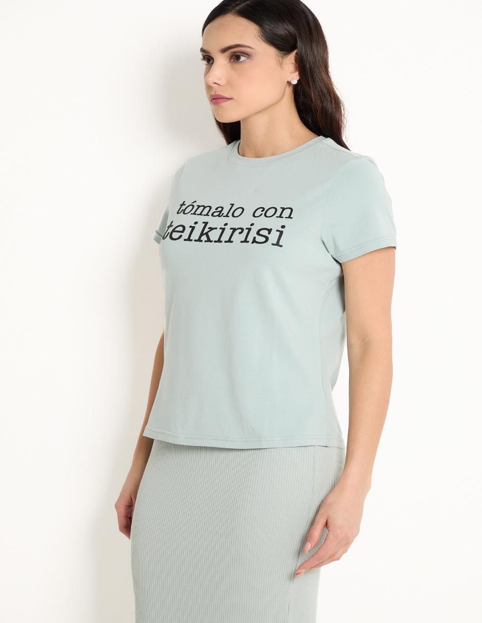 Playera manga corta cuello redondo mujer 2