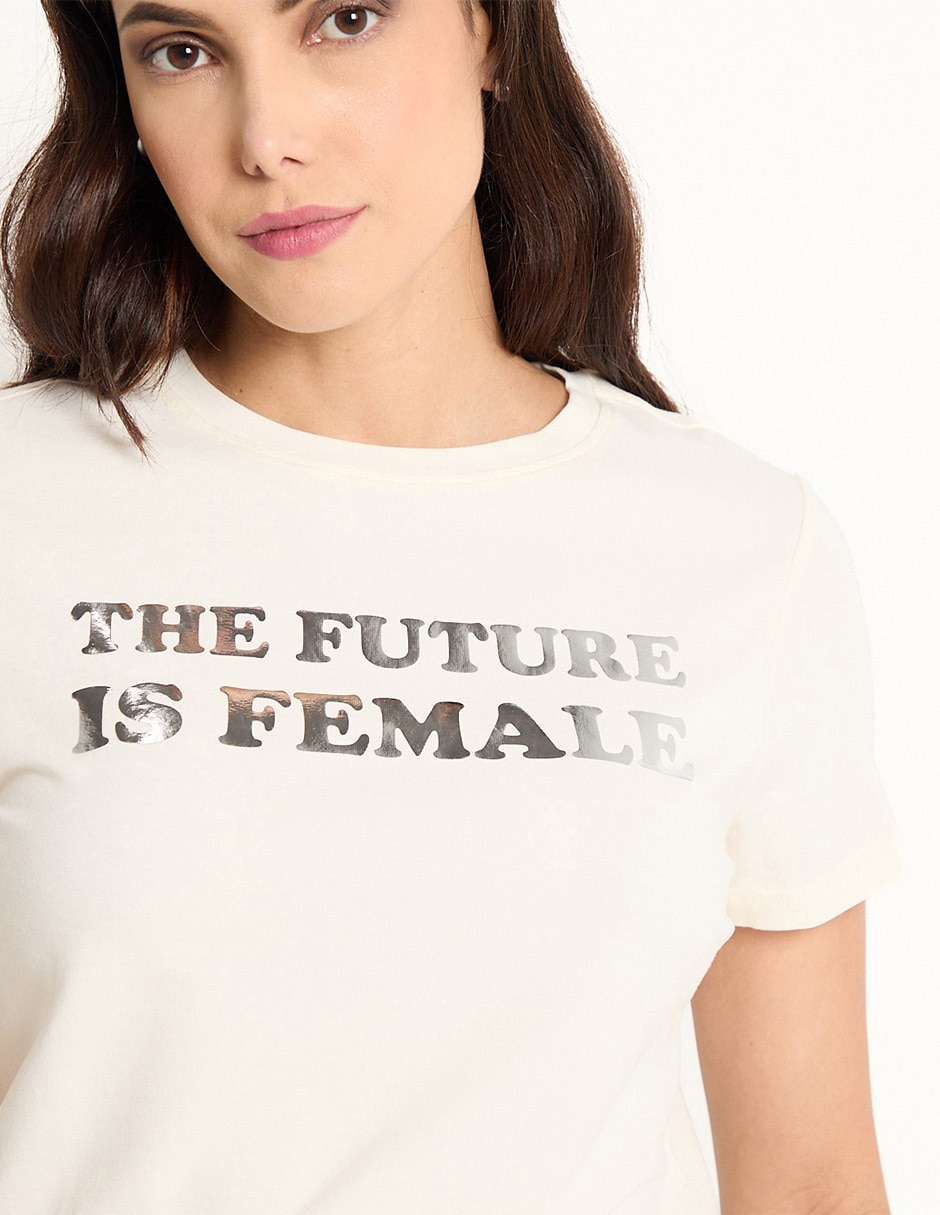 Playera manga corta cuello redondo mujer 3