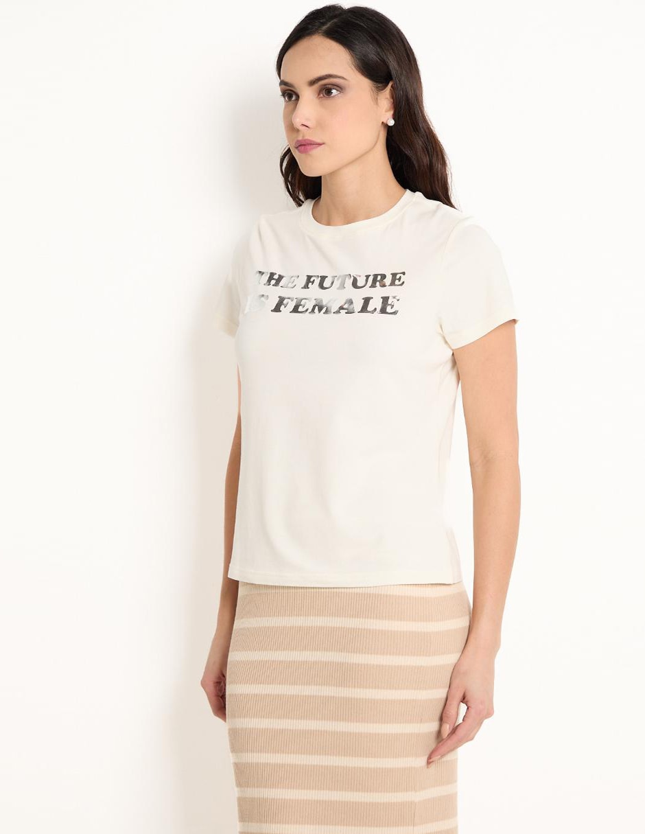 Playera manga corta cuello redondo mujer 2