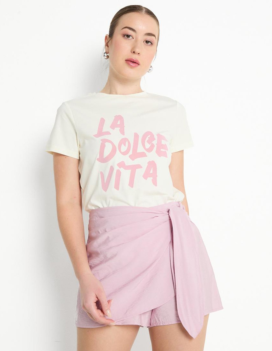 Playera manga corta cuello redondo mujer Playera manga corta cuello redondo mujer