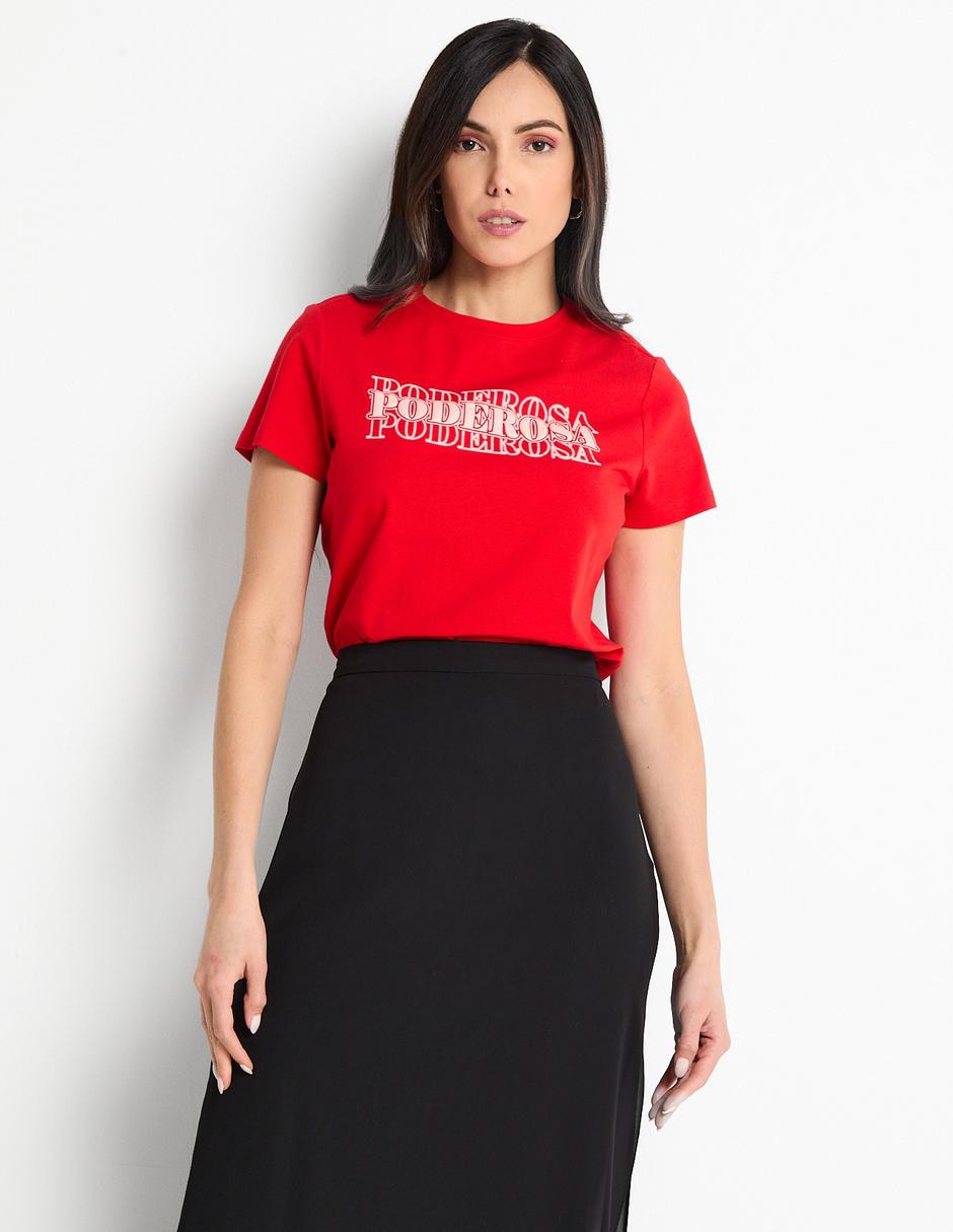 Playera manga corta cuello redondo mujer