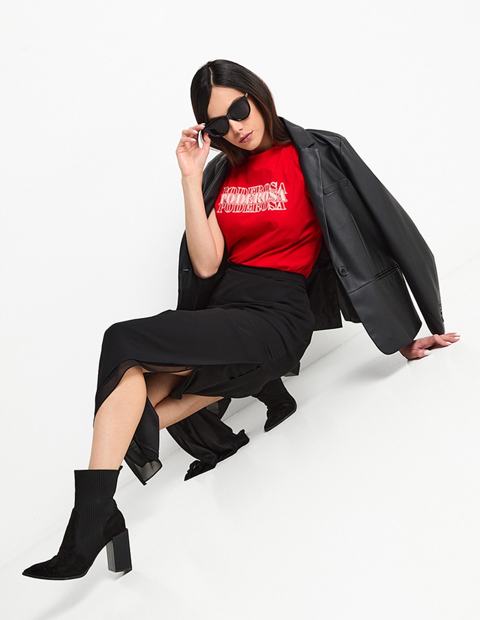 Playera manga corta cuello redondo mujer