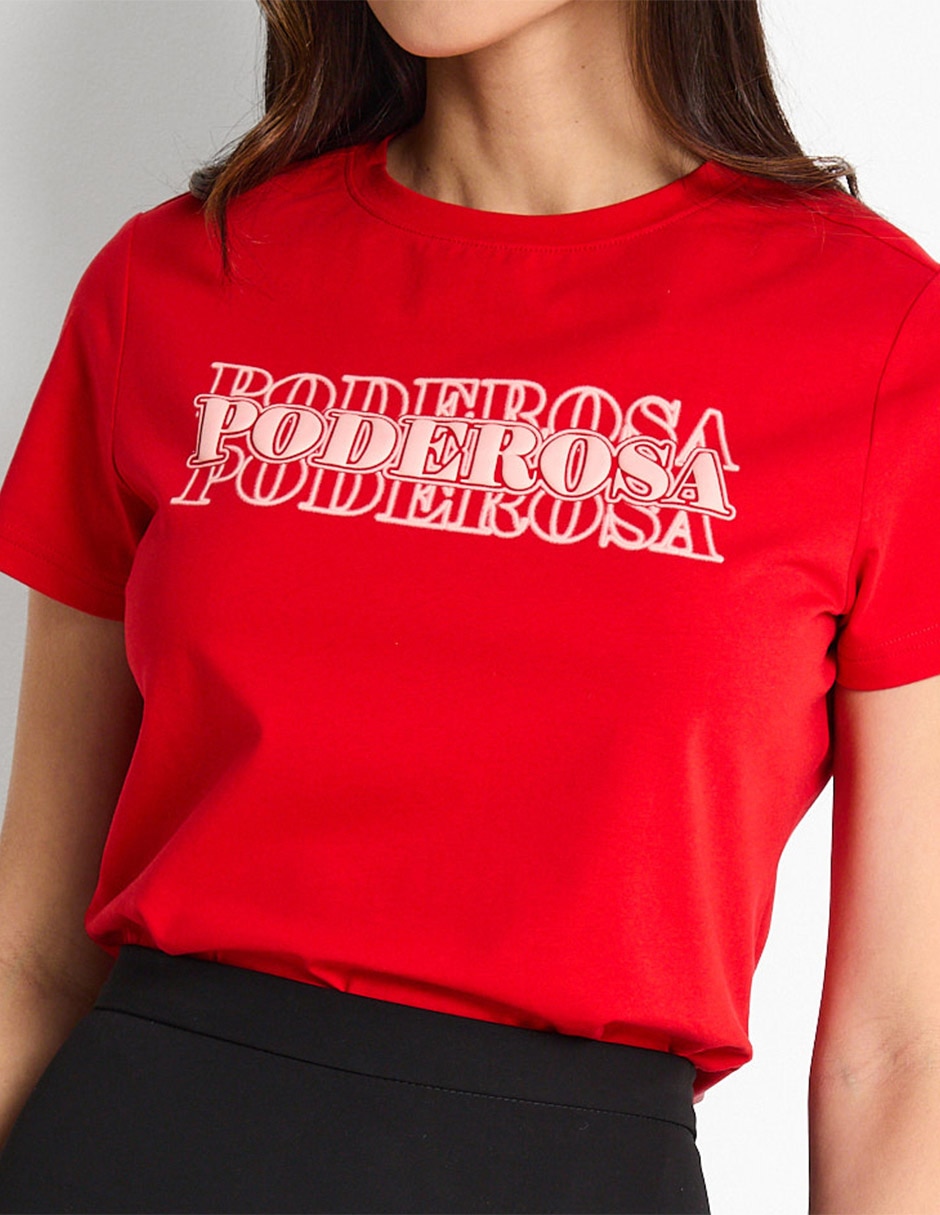 Playera manga corta cuello redondo mujer