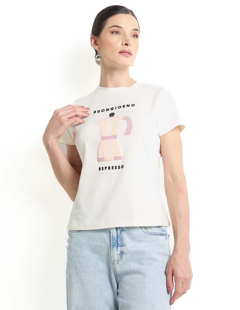 Playera manga corta cuello redondo mujer Playera manga corta cuello redondo mujer