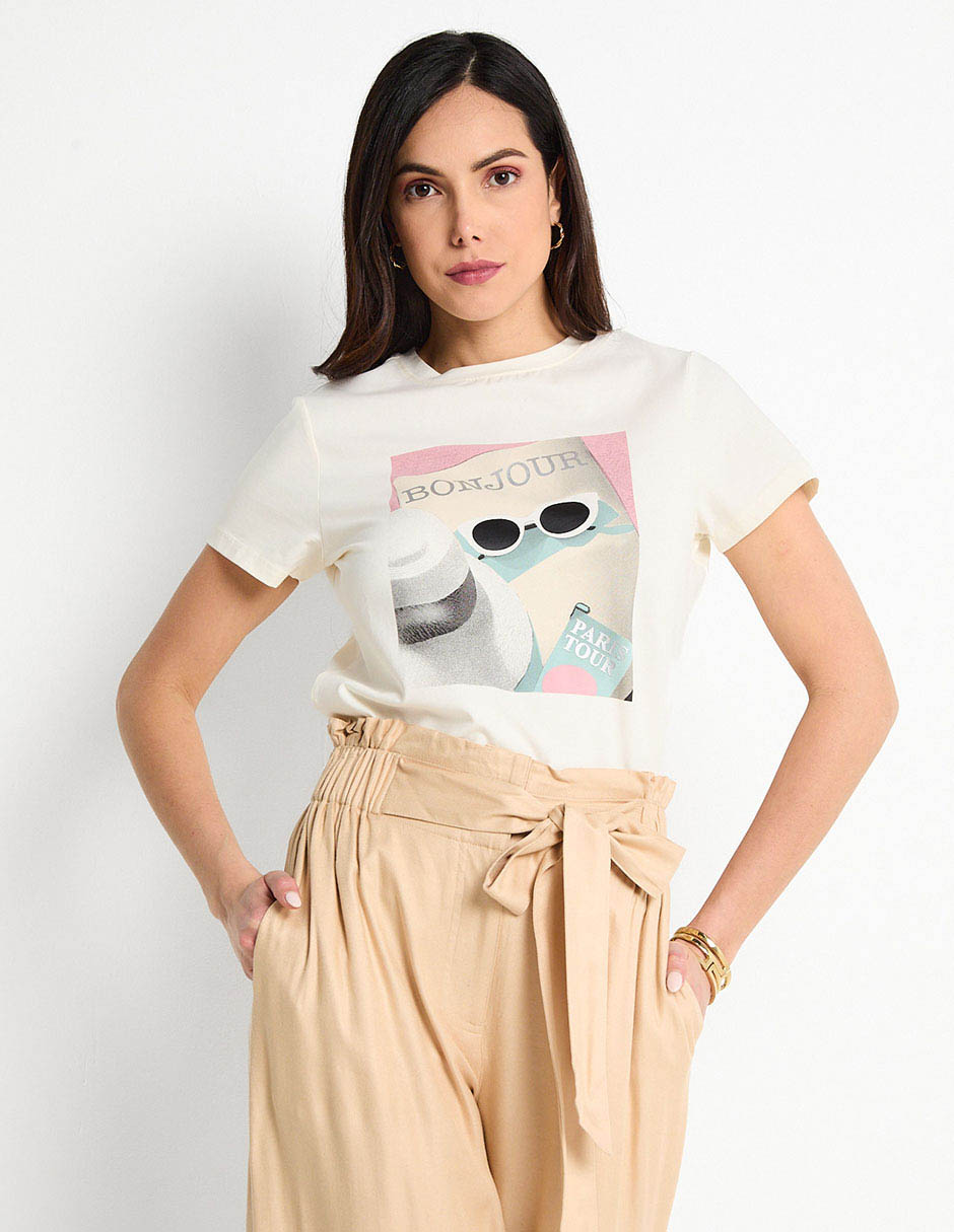 Playera manga corta cuello redondo mujer Playera manga corta cuello redondo mujer