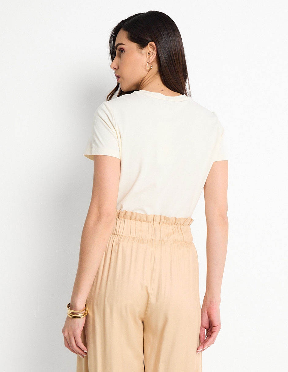 Playera manga corta cuello redondo mujer 5