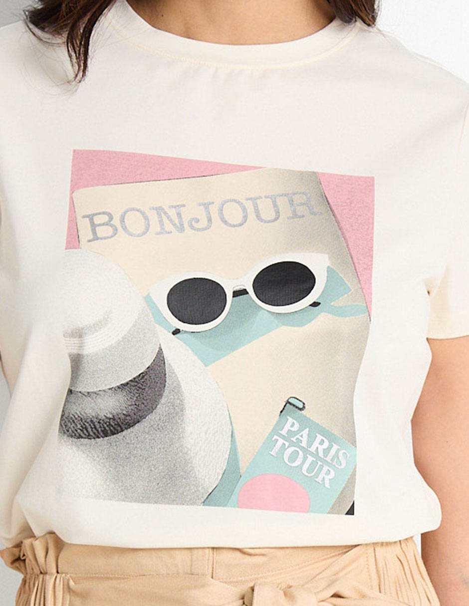 Playera manga corta cuello redondo mujer 3