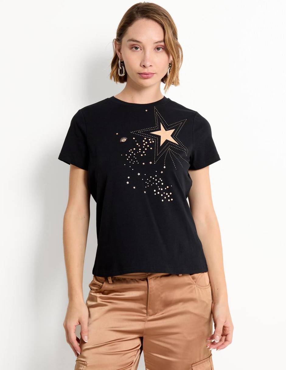Playera manga corta cuello redondo mujer Playera manga corta cuello redondo mujer