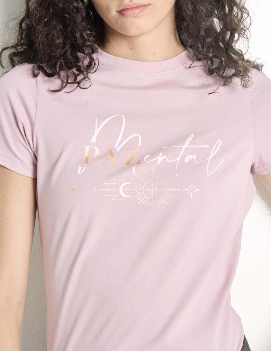Playera manga corta cuello redondo mujer