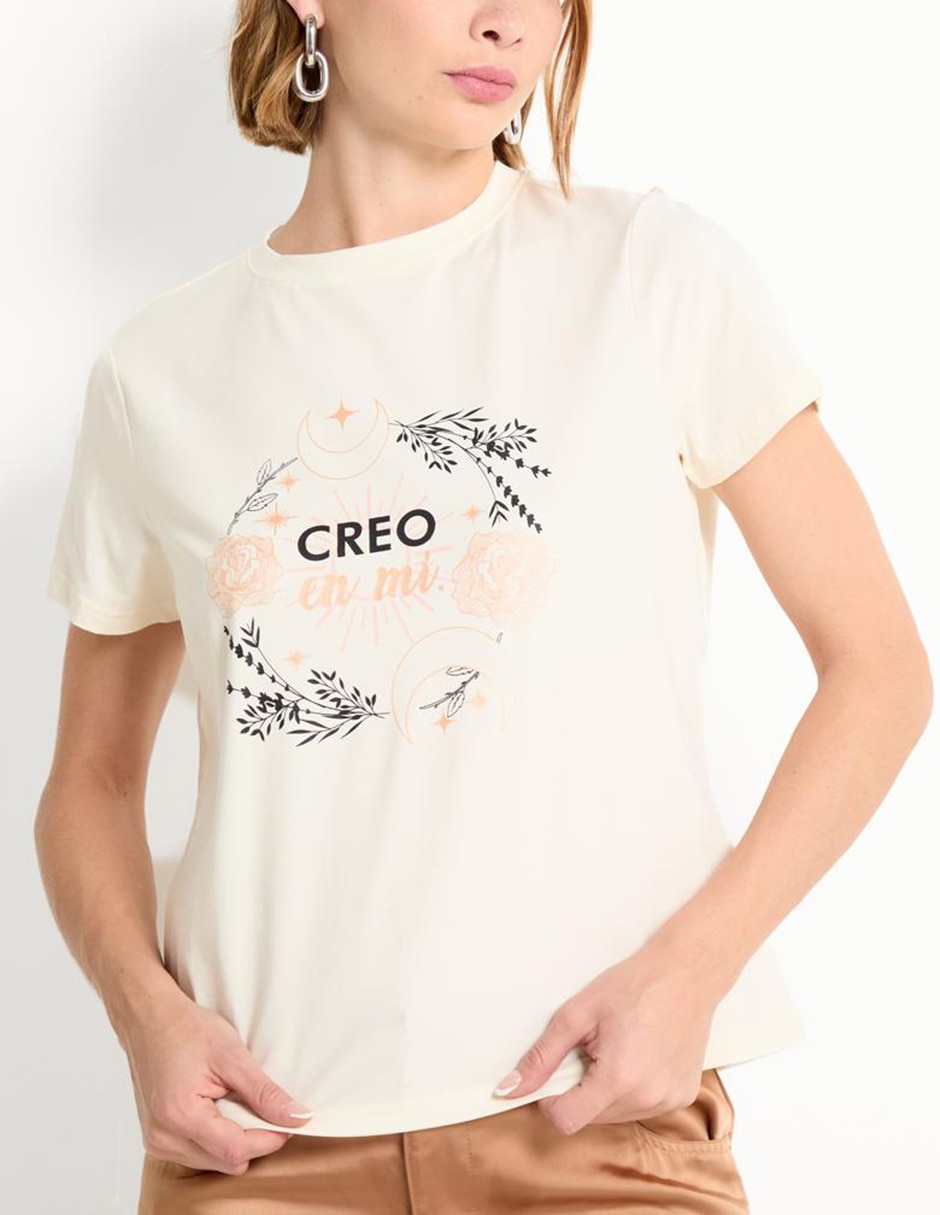Playera manga corta cuello redondo mujer 3