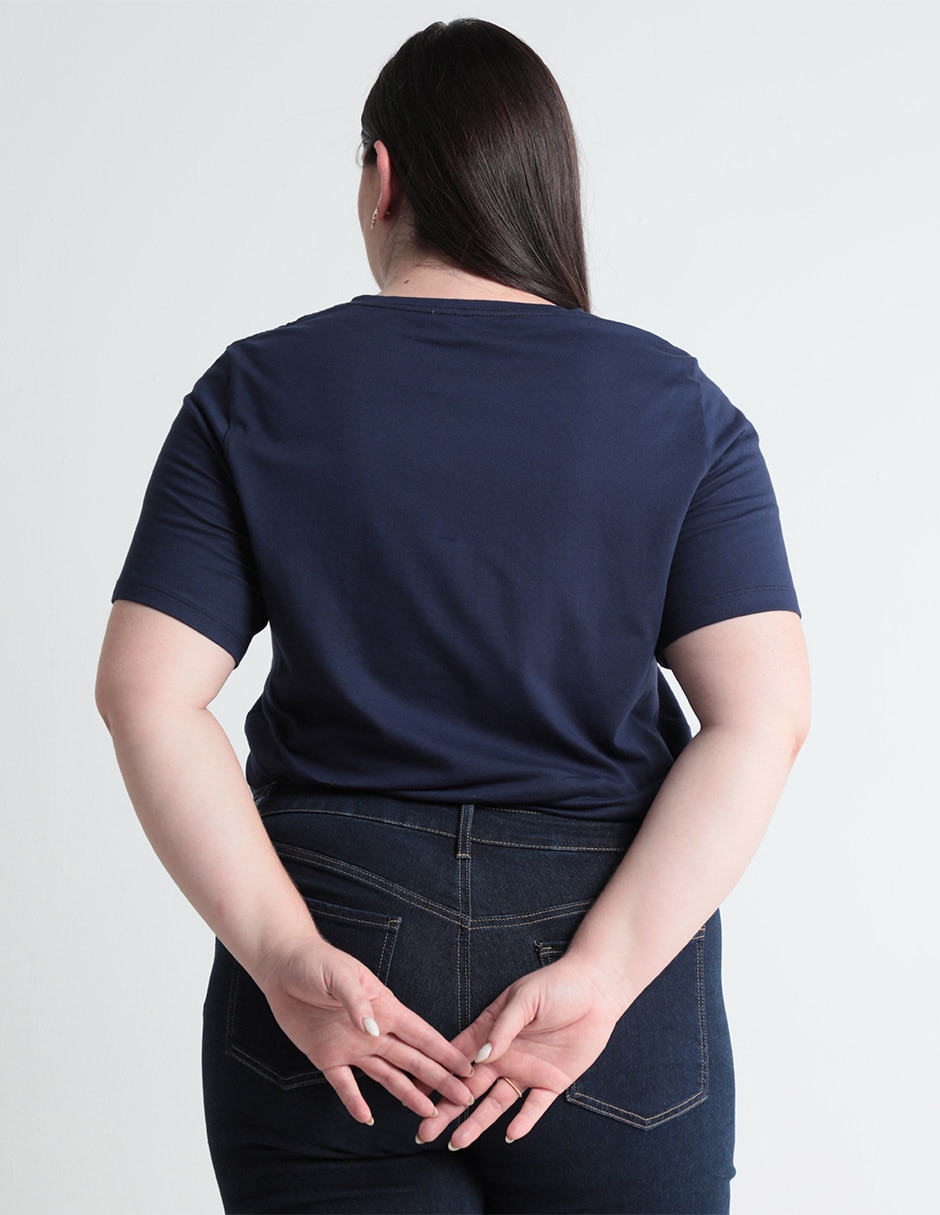 Playera manga corta Weekend Plus cuello v para mujer