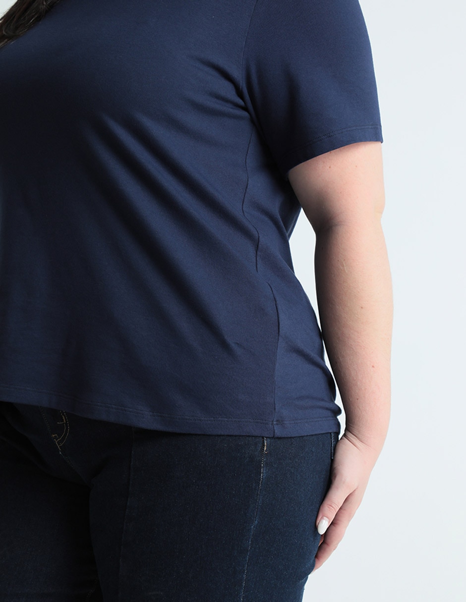 Playera manga corta Weekend Plus cuello v para mujer