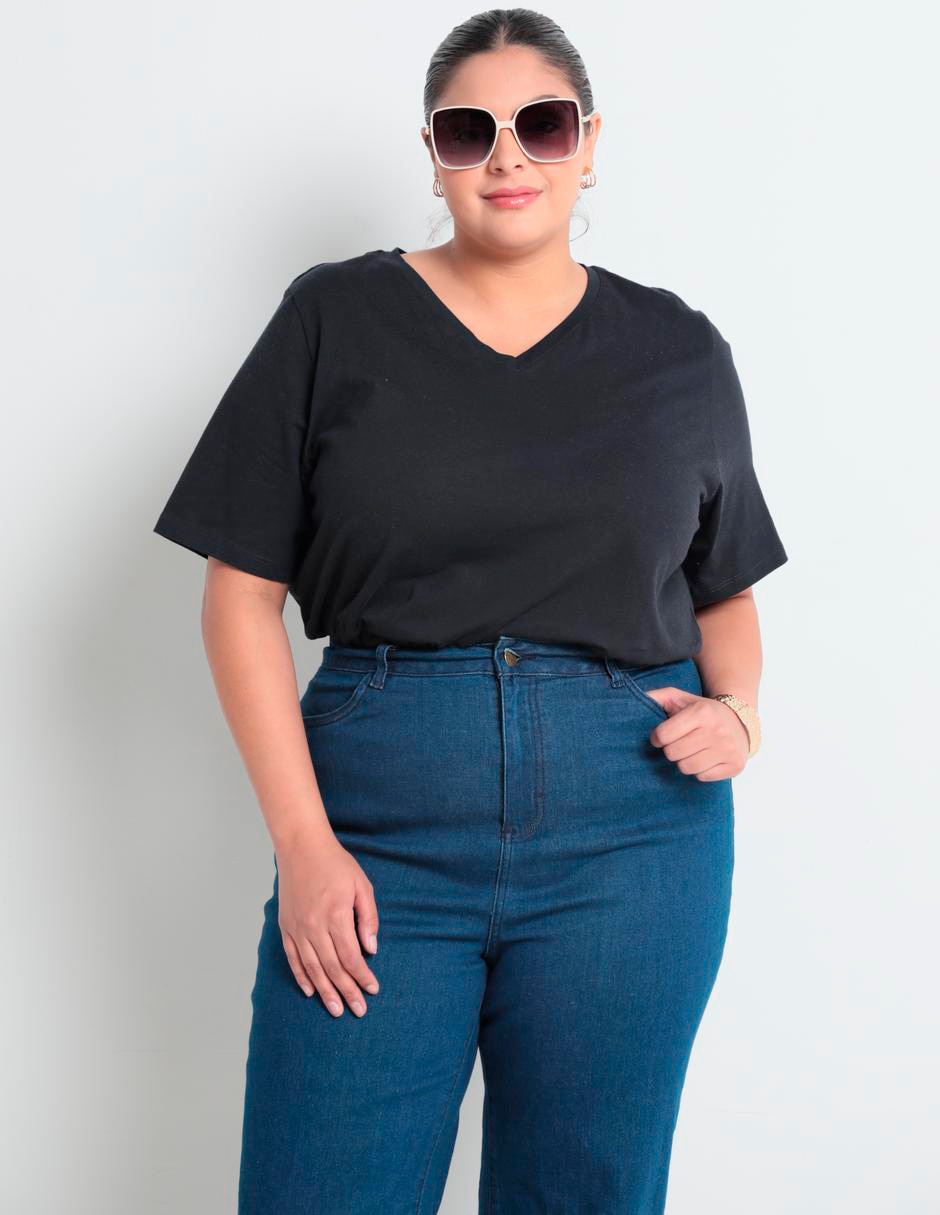 Playera manga corta cuello v para mujer Playera manga corta cuello v para mujer