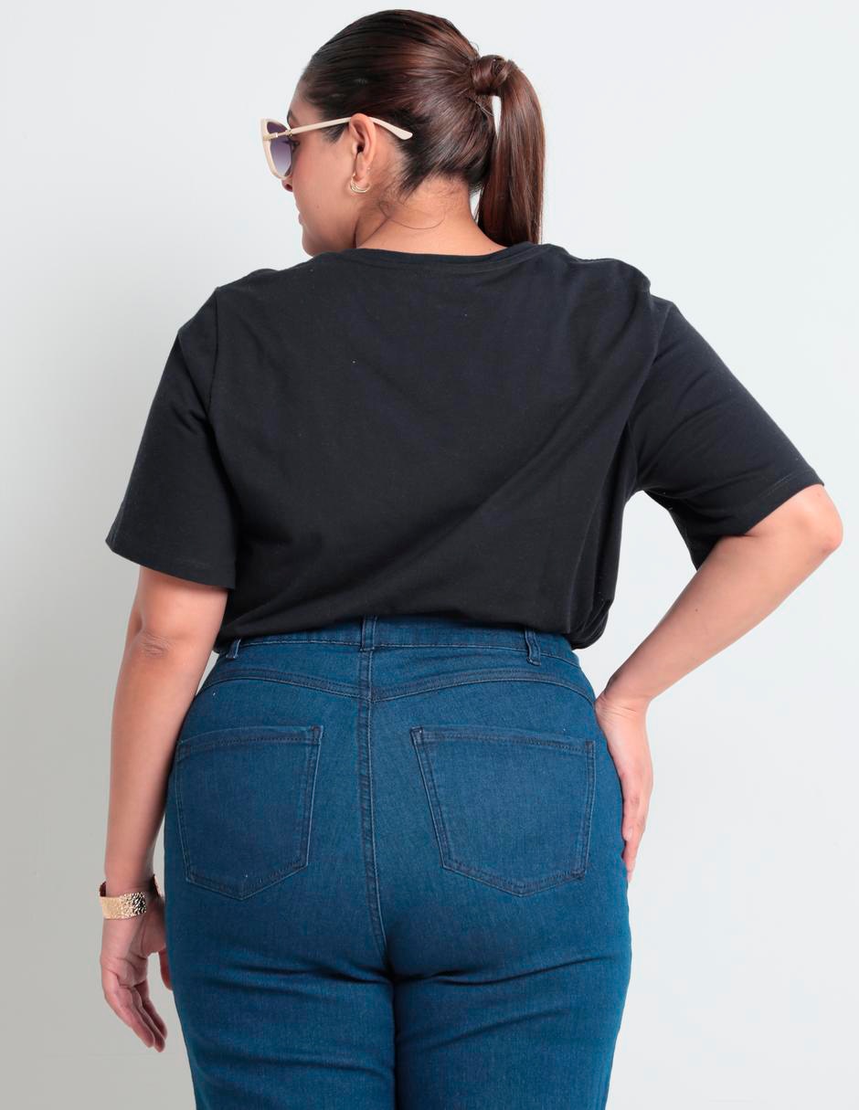 Playera manga corta cuello v para mujer 2