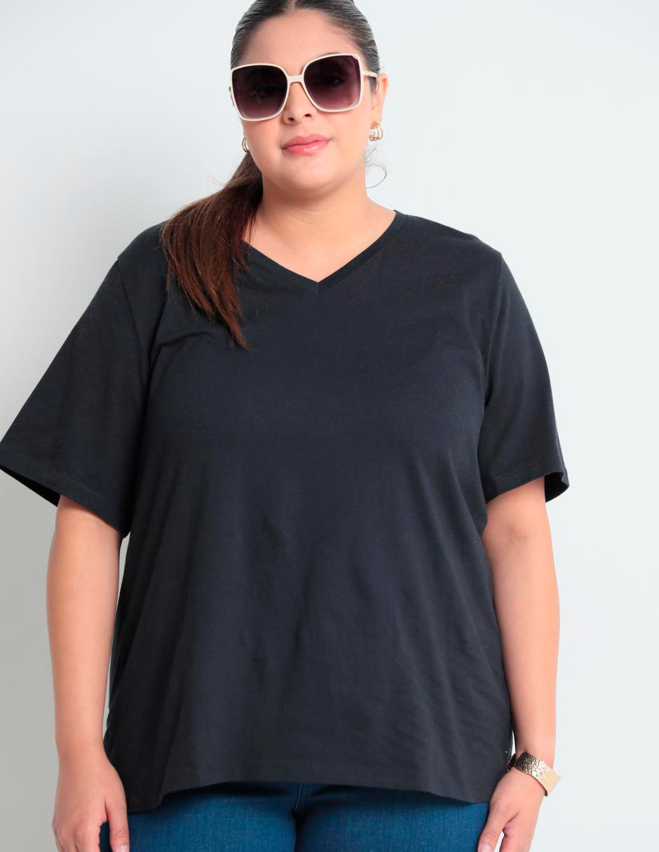 Playera manga corta cuello v para mujer 5