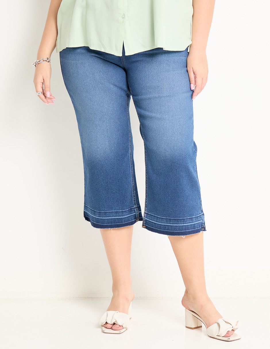 Pantalón capri acampanado para mujer 1